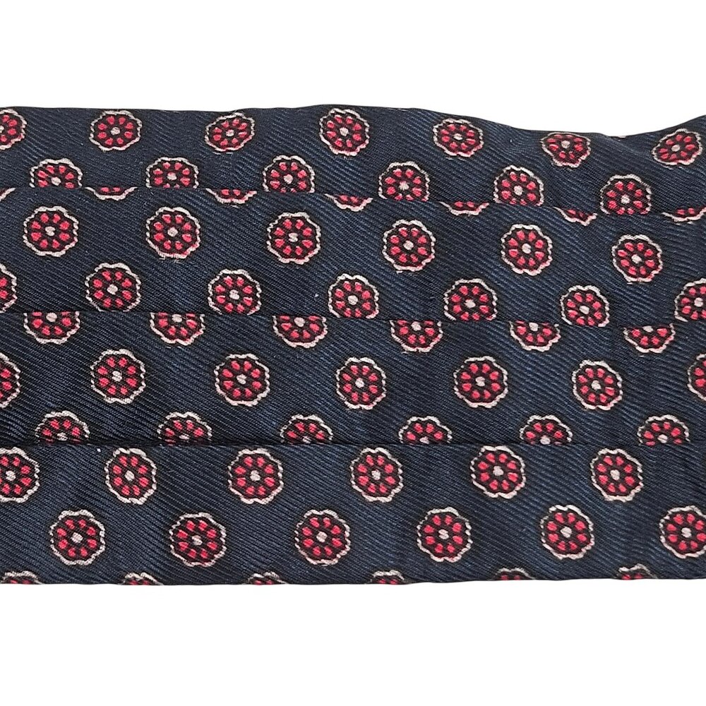 Intuitions Boys Cummerbund Size 10 Blue Red Pleated Acetate Adjustable Vintage